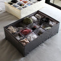Caja de almacenamiento de tela plegable con divisiones Gris