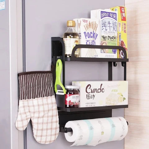 Estante magnético heladera porta rollos 2 niveles