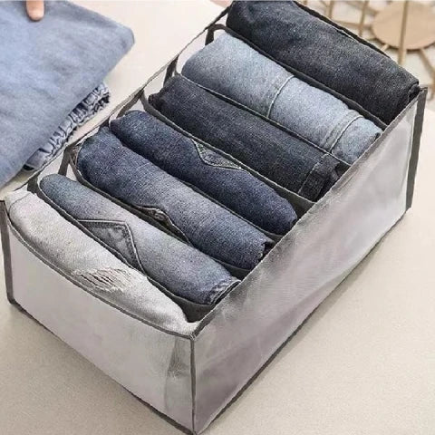 Organizador para almacenar ropa con 7 divisiones - Gris